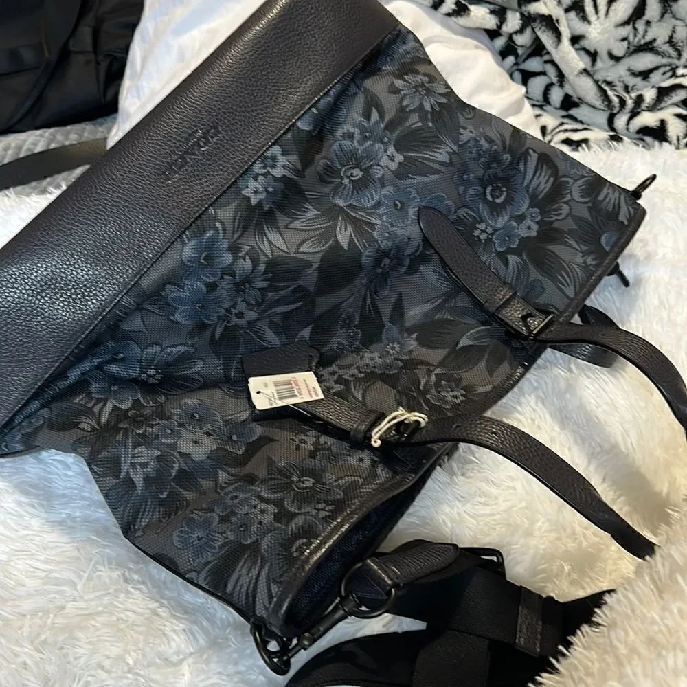 Coach Mercer Tote in Blue Floral Hawaiian Print Canvas & Leather - Picture 12 of 15